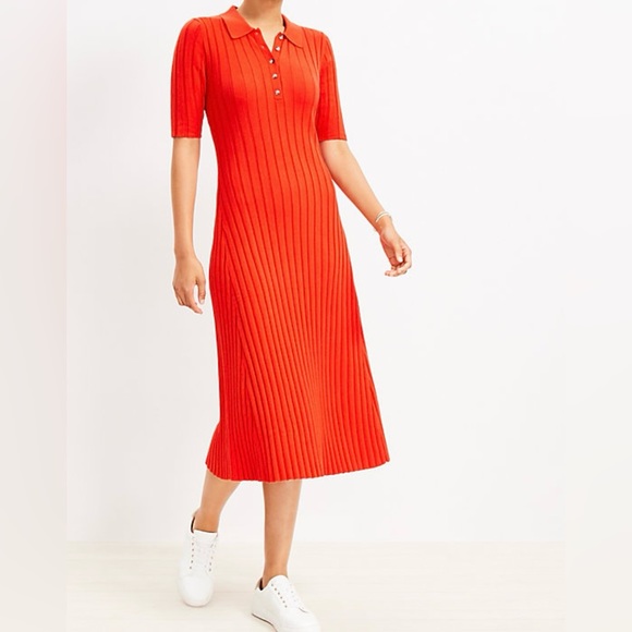 LOFT Dresses & Skirts - LOFT Orange Midi Dress